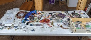 lot 11 image: Large Assortment of Costume Jewelry Earrings, Necklaces, Rings, Bracelets, Watches, Fitbit Watch Bands, Barrettes and More