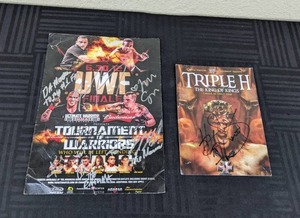 lot 19 image: Set of 2 Autographed WWE & UWF Fight Promo Posters Triple H