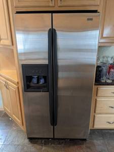 lot 3 image: Stainless Steel Kenmore Coldspot Side-By-Side Refrigerator