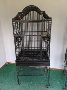 lot 14 image: Victorian Open Top Black BirdParrot Cage