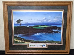lot 121 image: FramedMatted Limited Edition Print of The Dream Course by Elizabeth Piper (Golf Course)