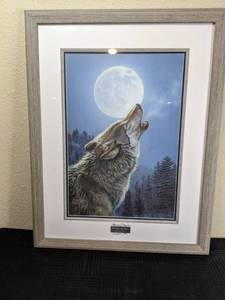 lot 8 image: Beautiful Night Music Timberwolf Signed Wildlife Limited Edition Print by James A. Meger 539 of 5000 COA