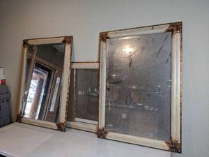 lot 142 image: Set of Three Gorgeous Framed Stanley Works Mirrors