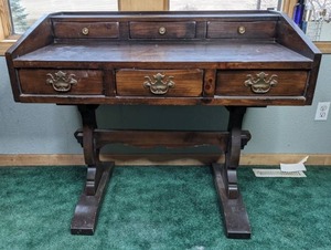 lot 111 image: Vintage Secretary Type Desk with 6 Drawers