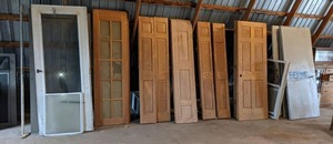 lot 49 image: Variety of Various Style Wood Doors and Windows