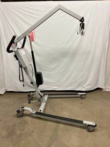 lot 8 image: MSRP $3000 Danish Made Scandinavian Design Ergolet Sole Power Patient Lift 385lb Weight Capacity - Whisper Quiet - Great Condition Comes With Sling &amp NEW BATTERY Just Plug Into A Regular Home Light Socket To Charge 1st Pic Stock Pic