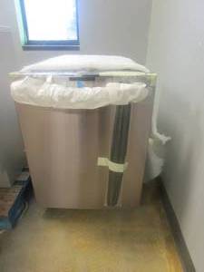 lot 250 image: Ge Profile 24 in. Fingerprint Resistant Stainless Steel Top Control Built-In Tall Tub Dishwasher (TRACK FOR TOP RACK NEEDS TO BE REATTACHED, NICE CONDITION)