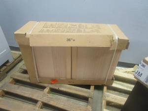 lot 258 image: Hampton Bay Hampton Assembled 36x23.5x12 in. Wall Bridge Cabinet in Unfinished Beech (NICE CONDITION)