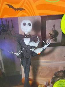 lot 373 image: 6.5 ft Animated Disney Jack Skellington Halloween Animatronic (OPEN BOX)