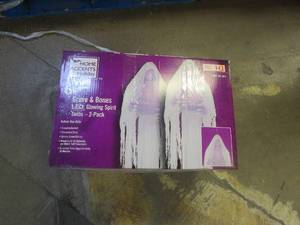 lot 403 image: Home Accents Holiday 6 ft Spirit Twins 2 Pack with 2 Stands Halloween Animatronic (OPEN BOX)