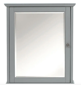 lot 263 image: Home Decorators Collection Hamilton 24 in. W x 27 in. H Wall Mirror Cabinet in Grey (OPEN BOX)