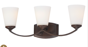 lot 389 image: Minka Lavery Overland Park - 3 Light Bath in Vintage Bronze (OPEN BOX)