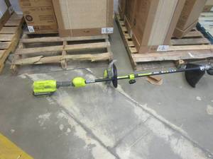 lot 407 image: RYOBI 40V Brushless Cordless Battery Attachment Capable String Trimmer with 4.0 Ah Battery and Charger (A LITTLE RUST ON THE TRIMMER HEAD, OTHERWISE NEW CONDITION)