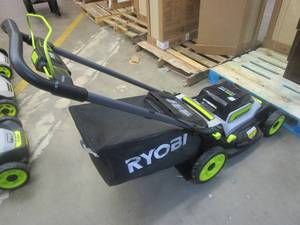 lot 412 image: RYOBI 40V HP Brushless 20 in. Cordless Battery Walk Behind Push Mower with 6.0 Ah Battery and Charger (NICE CONDITION)