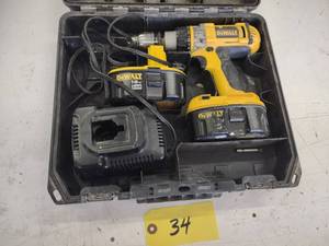 lot 34 image: Dewalt 18 Volt Cordless Drill, Work...