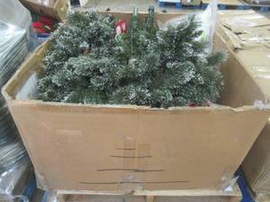 lot 24 image: Large Pallet Of Christmas Decorations, New and Like New Items (Artificial Tree Parts, Bows And More), Some may be missing parts or small damage, most Items are in nice condition (See Photos) - SOLD AS IS