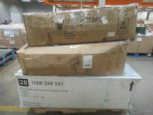 lot 50 image: Large Pallet Of Miscellaneous Christmas Trees, Some may be missing parts or have small damage, be mispackaged, or be in nice condition. These Items were online returns with shipping damage. (See Photos) - SOLD AS IS