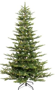 lot 27 image: Puleo International 6.5 ft. Pre-Lit Incandescent Aspen Green Fir Artificial Christmas Tree with 500 UL Clear Lights, APG-65C5 - SOLD AS IS