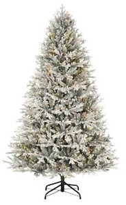 lot 52 image: Home Accents 7.5 ft Starry Light Fraser Fir Flocked LED, 1005392317 - SOLD AS IS