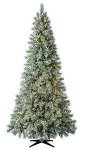 lot 55 image: Home Accents 9 ft Sparkling Amelia Pine LED Pre-Lit Artificial Christmas Tree with 600 Warm White Micro Fairy Lights, 1005271540 - SOLD AS IS
