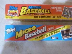1991 and1992 Topps Micro Baseball Card Sets