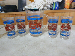 Pepsi-Cola Pitcher and Glasses