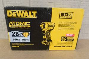 lot 3 image: NEW DeWalt DCF923B Atomic Compact 20V Brushless 38 Impact Wrench - Tool Only