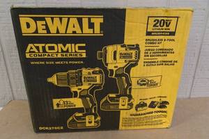 lot 6 image: NEW DeWalt DCK278C2 Atomic Compact Brushless 2-Tool Combo Kit