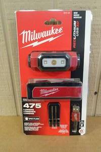 lot 14 image: NEW Milwaukee Red Lithium USB Hard Hat Headlamp Kit