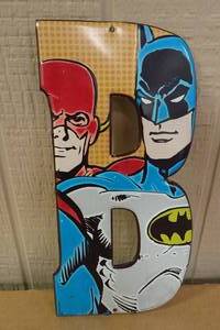 lot 106 image: Batman B Embossed Tin Sign