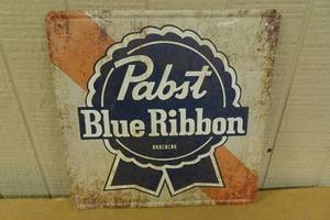 lot 109 image: Pabst Blue Ribbon Beer Tin Sign