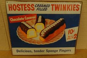 lot 112 image: Hostess Twinkies Vintage Look Tin Sign