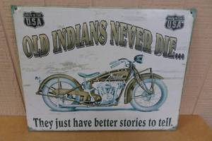 lot 114 image: Indian Motorcycles Tin Sign