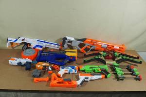 lot 208 image: Assorted Nerf Guns and Accessories