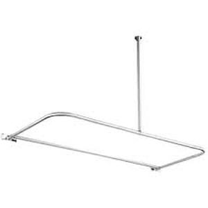 lot 28 image: No Rust 58 Aluminum Oval Rectangular Hoop Rod -Brushed Nickel