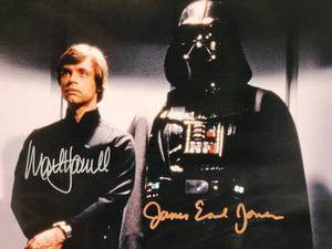 Star Wars Luke Skywalker Mark Hamill & The Voice of Darth Vader James Earl Jones Combo Autographed Photo no COA