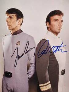 Star Treks Captain KIrk William Shatner & Spock  Leonard Nimoy Combo Autographed Photo no COA