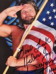 Professional Wrestler Jim Duggan a.k.a. Hacksaw Jim Duggan Autographed Photo with COA