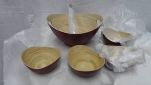 Large wood bowel set