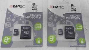 2- 8 Silver Memory Cards EMTEC