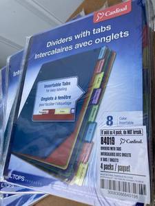 lot 67 image: Eight-Tab Binder Dividers