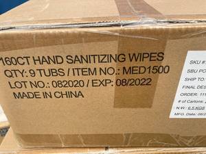 lot 140 image: Hand Sanitizing Wipes