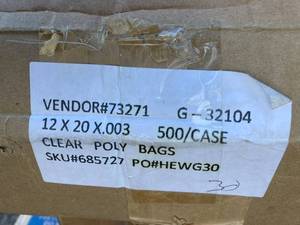 lot 81 image: Large Poly Bags