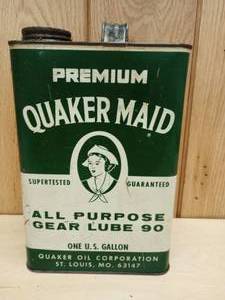 lot 37 image: Quaker Maid All Purpose Gear Lube 1 Gallon Double Sided Can