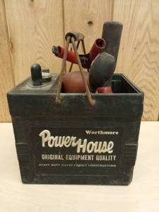 lot 40 image: Vintage Worthmore Power House Original Eq. Quality Battery Test Kit