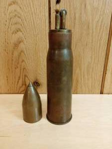 lot 44 image: WWII 1945 Trench Art Shell Lighter from Okinawa