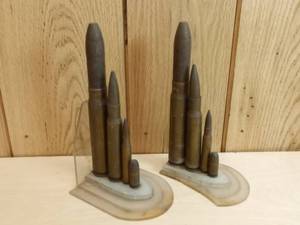 lot 45 image: WWII Trench Art Bookends