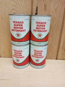 lot 54 image: Vintage Texaco Super Motor Detergent (4) Cans
