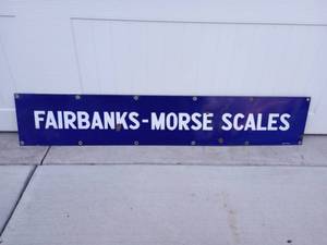 lot 67 image: Antique Porcelain Fairbanks Morse Scales Sign