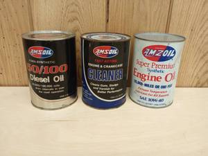 lot 98 image: Three Amzoil   Quart Oil Cans